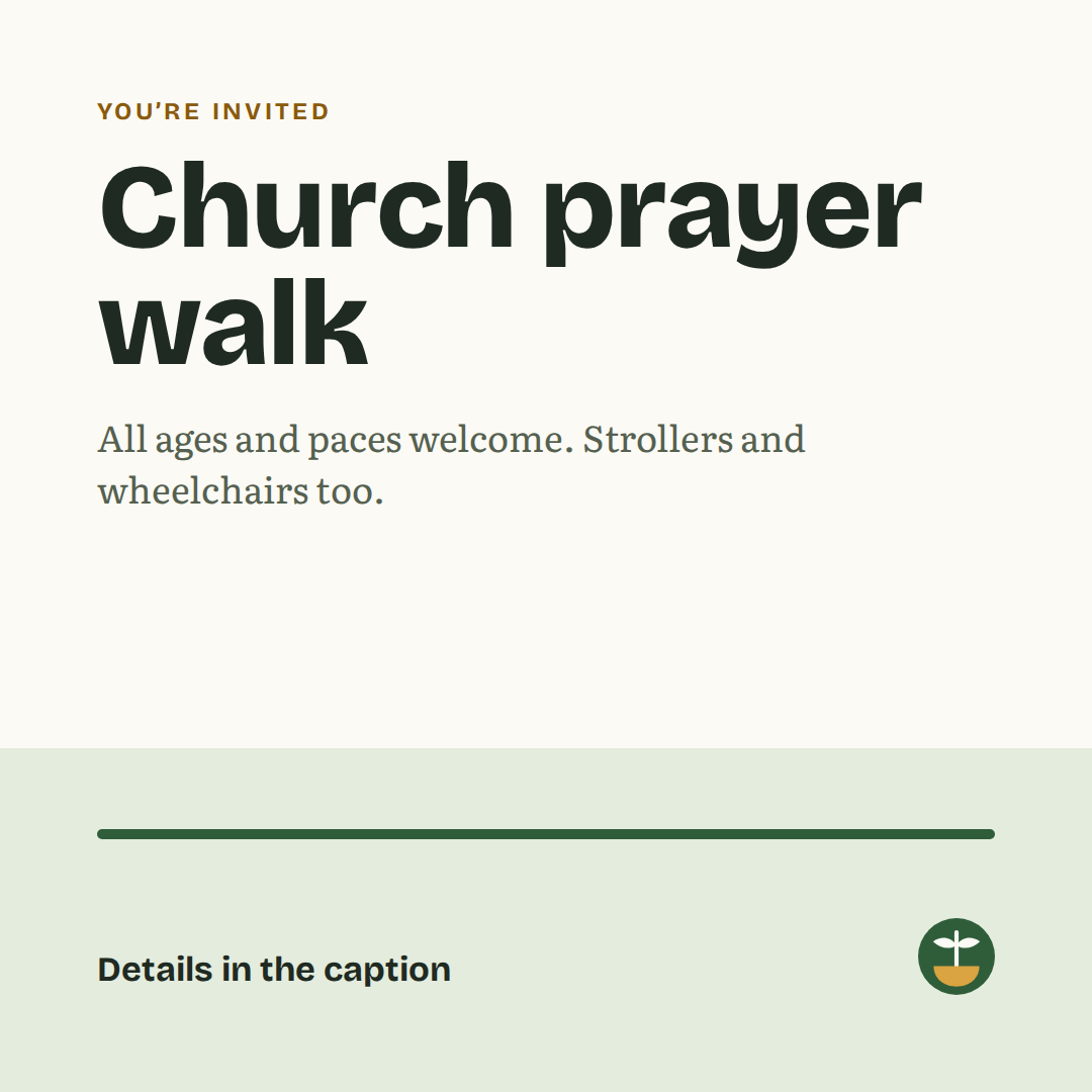 Invitation: church prayer walk