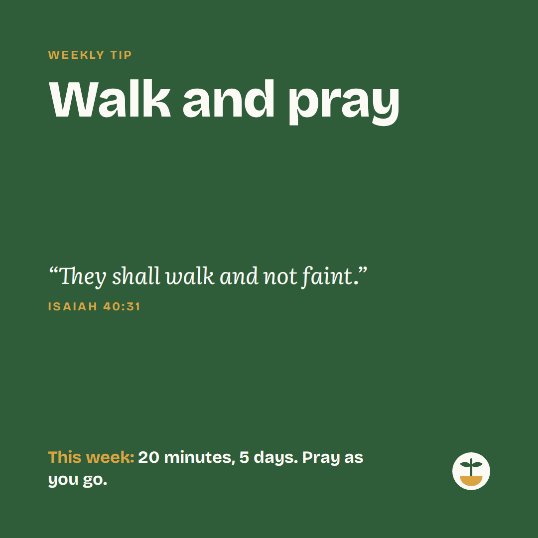 Weekly tip: Walk and pray